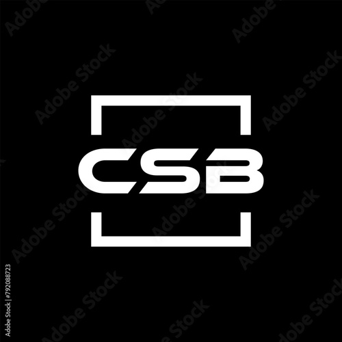 Initial letter CSB logo design. CSB logo design inside square. photo