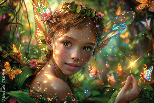Fairy Princess Pixie Elf Magical Fantasy Romantic Fairytale Beautiful Colors Enchanted Forest