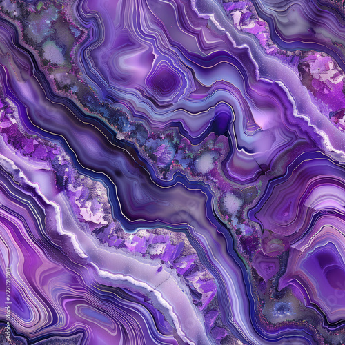 Seamless pattern of purple agate gemstone
