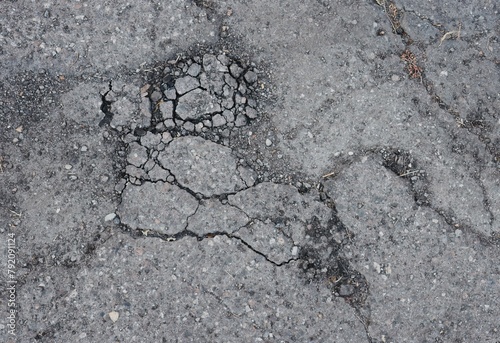 Obraz na plátne Asphalt Broken, Cracked and Crumbling