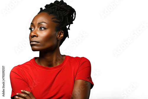Close up of a thoughtful african woman