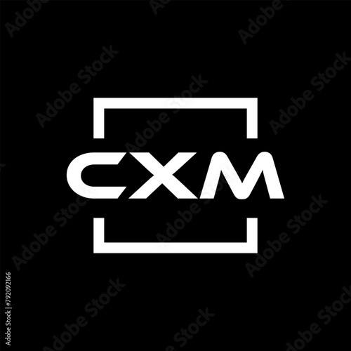 Initial letter CXM logo design. CXM logo design inside square. photo