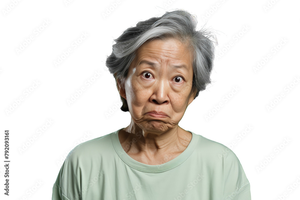 Close up of an angry chinese old woman Close up of an angry chinese old woman