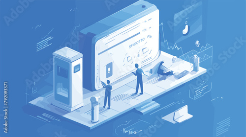 Online banking financial technology isometric vecto