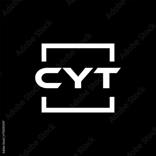 Initial letter CYT logo design. CYT logo design inside square. photo