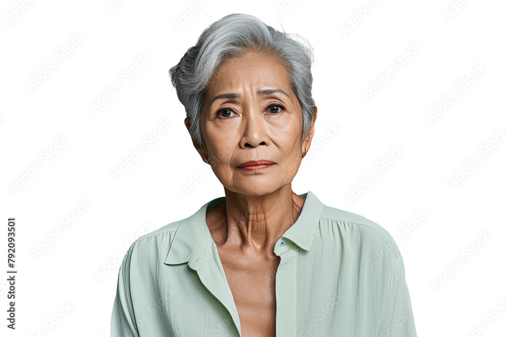 Close up of a worried old chinese woman Close up of a worried old chinese woman