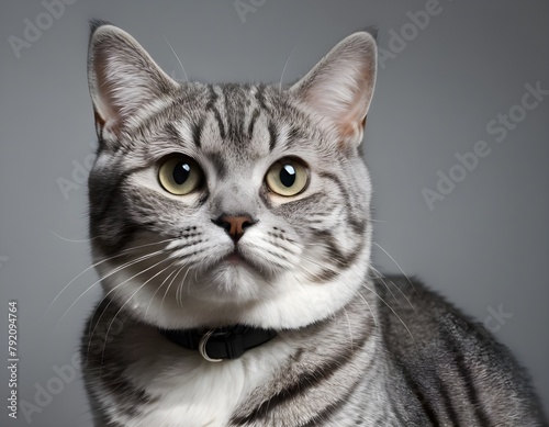 cat that is looking at the camera with a collar