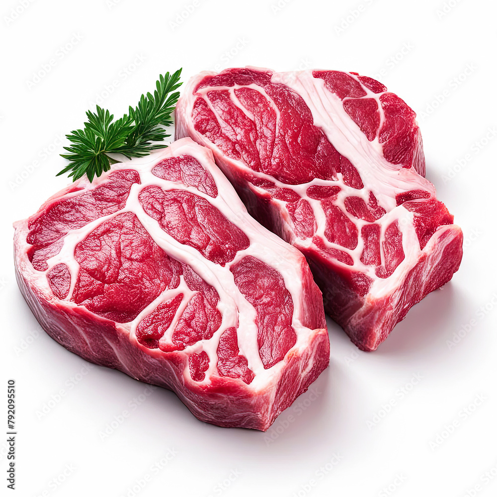 Raw steak isolated on white background Raw steak isolated on white background