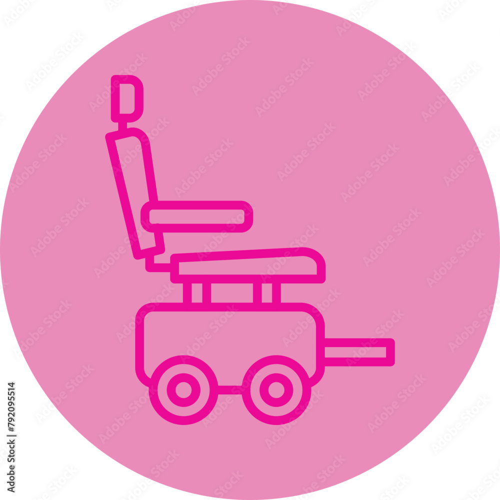 Automatic Wheelchair Pink Line Circle Icon Automatic Wheelchair Pink Line Circle Icon