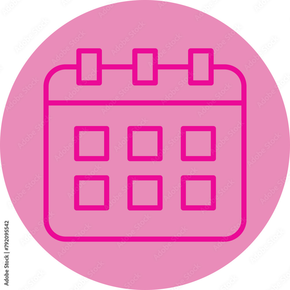 Calendar Pink Line Circle Icon Calendar Pink Line Circle Icon