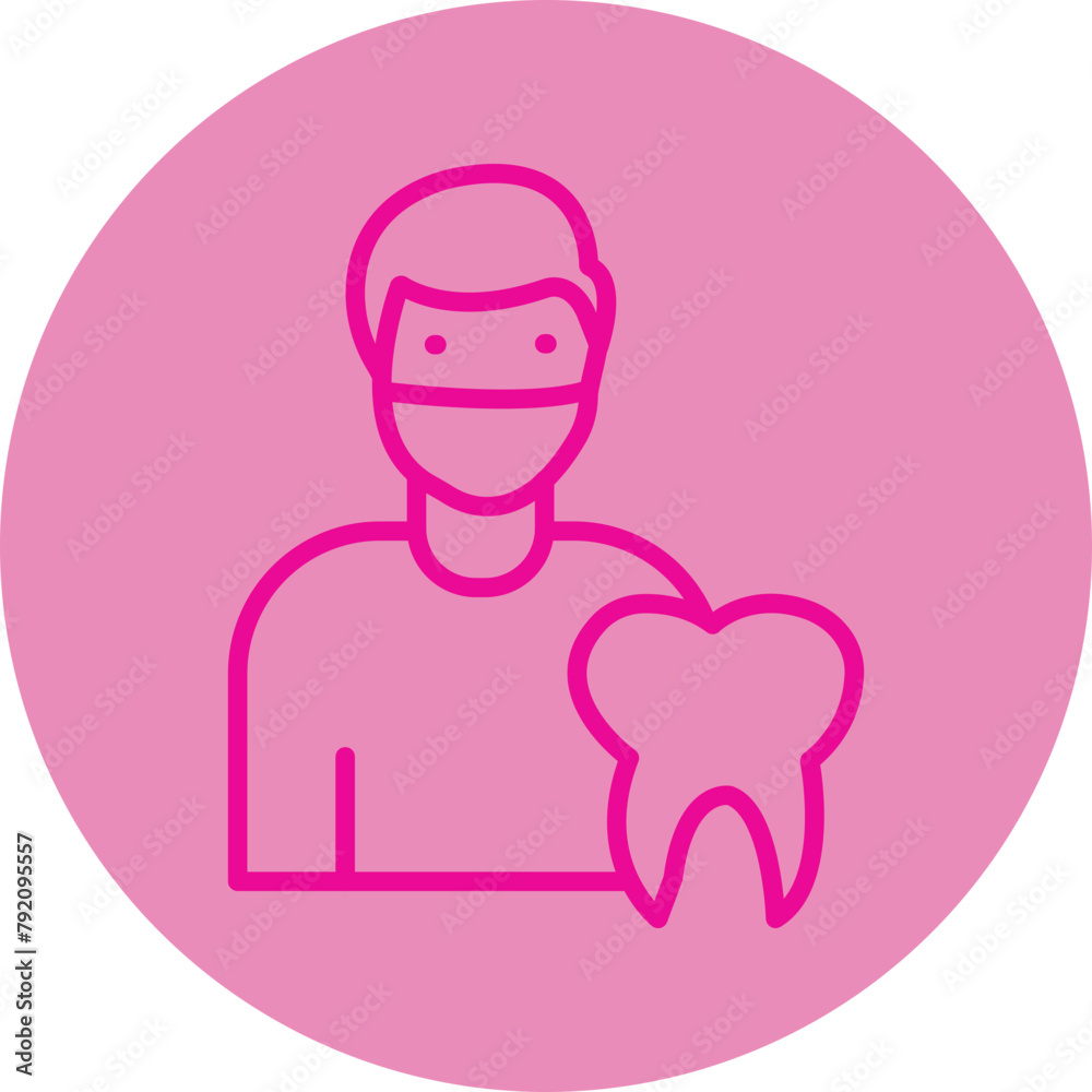 Dentist Pink Line Circle Icon Dentist Pink Line Circle Icon