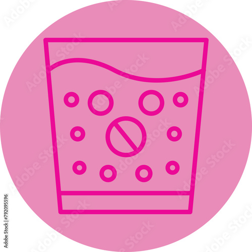 Effervescent Pink Line Circle Icon