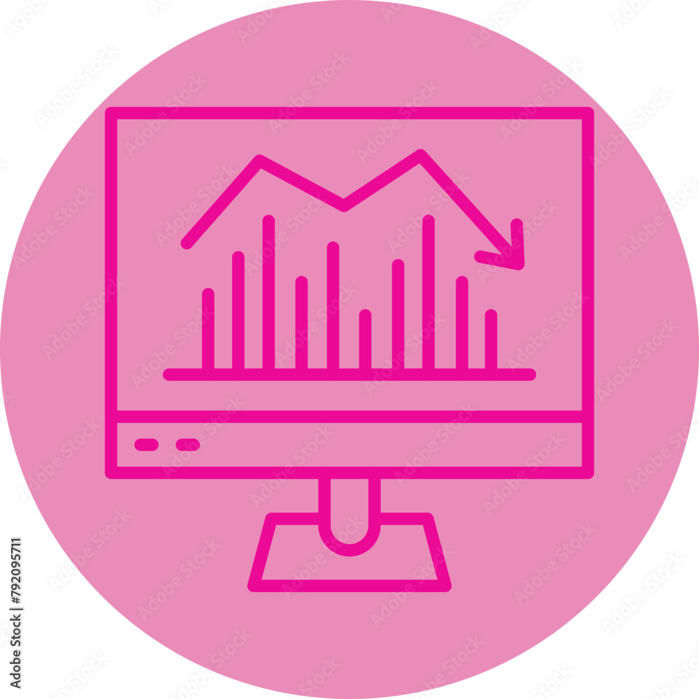 Data Information Pink Line Circle Icon Data Information Pink Line Circle Icon