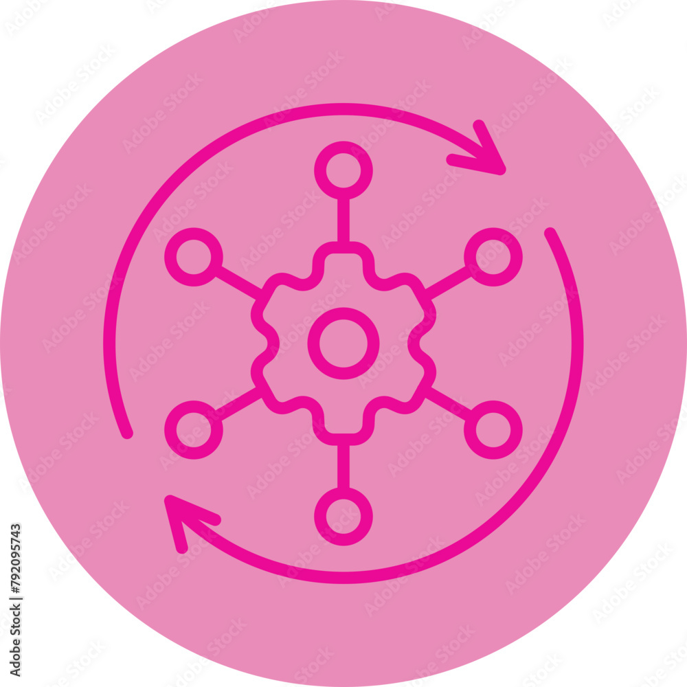 Automated Solutions Pink Line Circle Icon Automated Solutions Pink Line Circle Icon