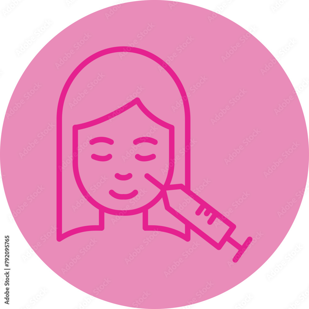 Laser Trearment Pink Line Circle IconH Laser Trearment Pink Line Circle IconH