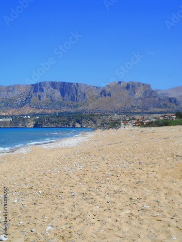 Beach in Sicily. Italian beach. Beautiful sea. Holidays in Sicily. Beautiful beach in Italy.