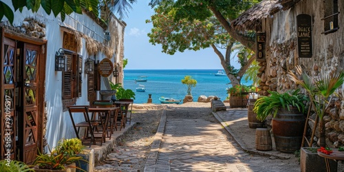 Street in Stone Town city on Zanzibar