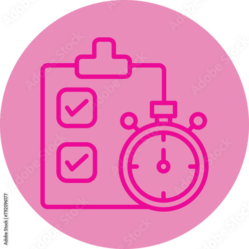 Project Deadline Pink Line Circle Icon