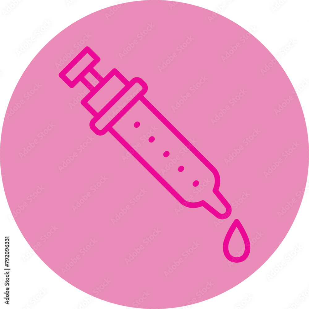 Pipette Pink Line Circle Icon Pipette Pink Line Circle Icon
