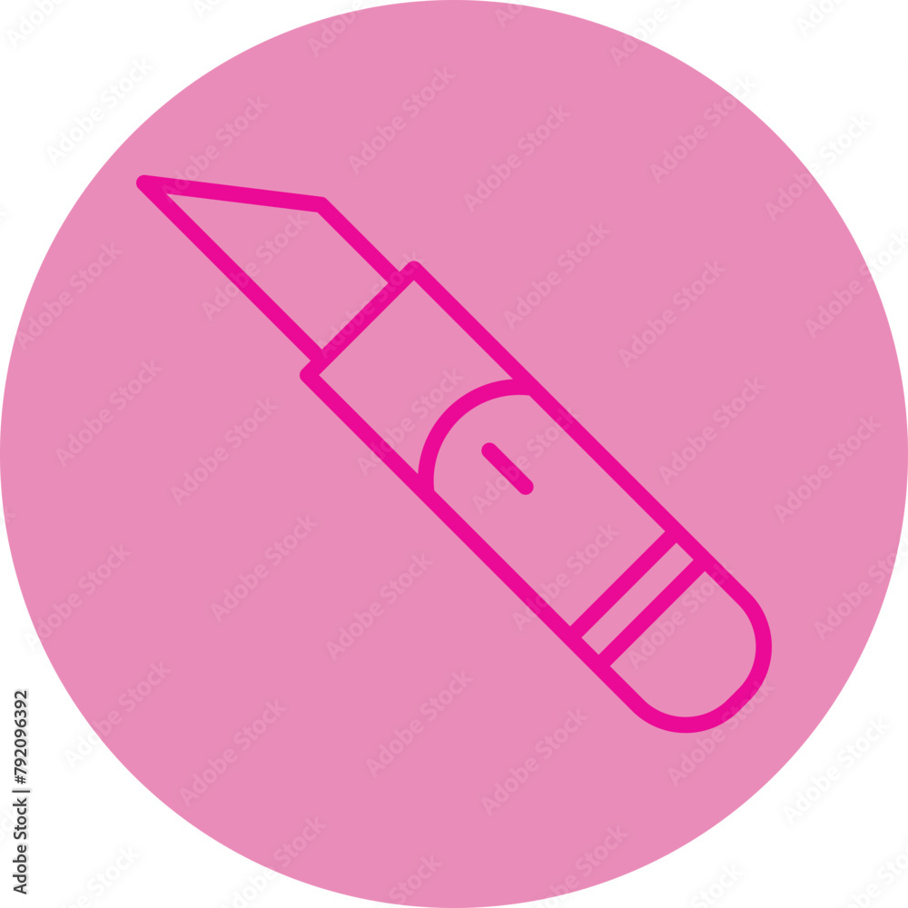 Scalpel Pink Line Circle Icon Scalpel Pink Line Circle Icon