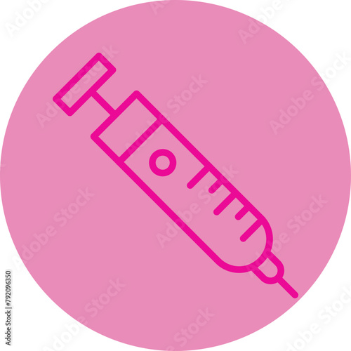 Injection Pink Line Circle Icon