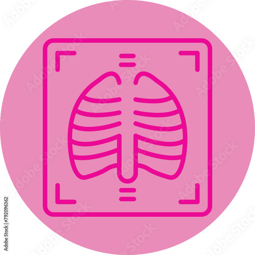 X Ray Pink Line Circle Icon