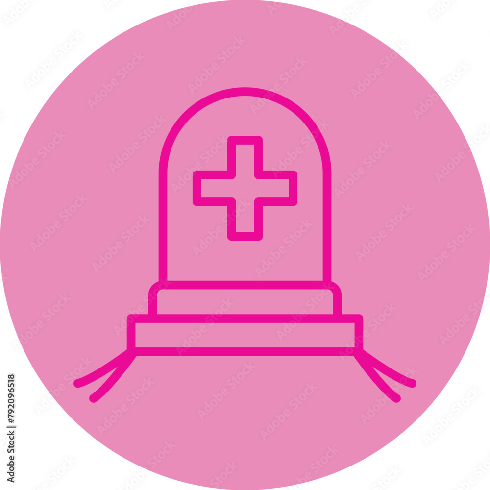 Fototapeta premium Graveyard Pink Line Circle Icon
