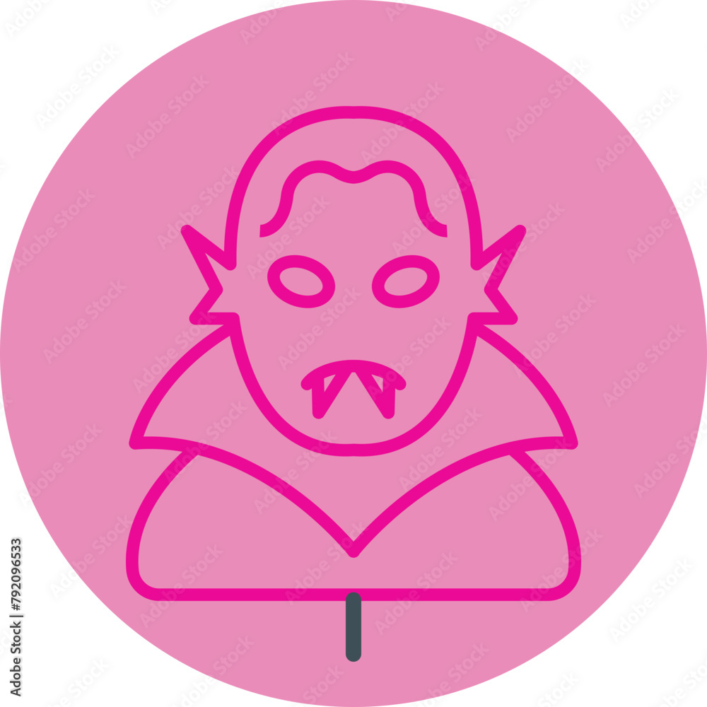 Vampire Pink Line Circle Icon Vampire Pink Line Circle Icon