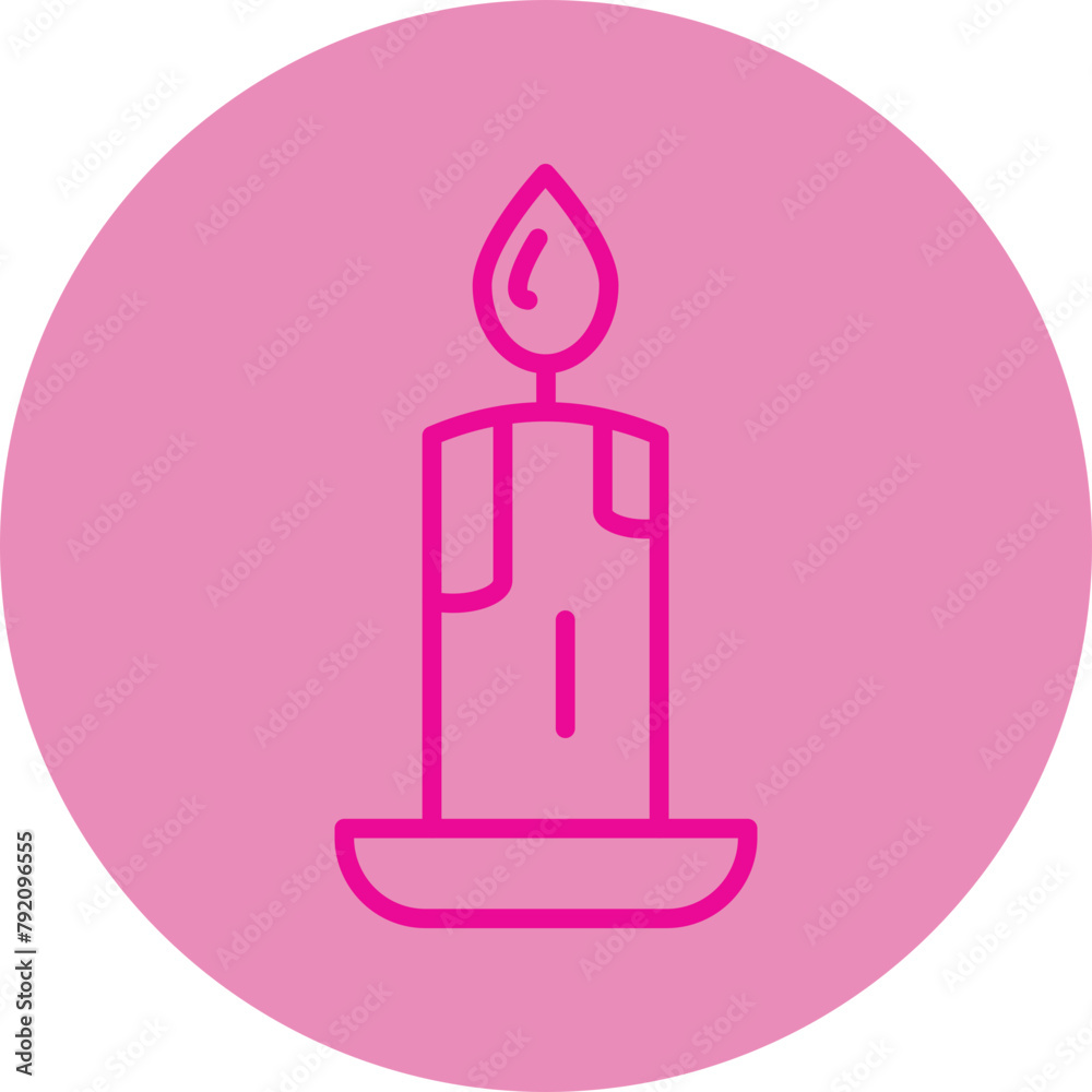 Candle Pink Line Circle Icon Candle Pink Line Circle Icon