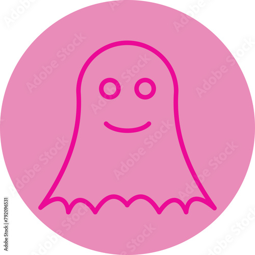 Ghost Pink Line Circle Icon