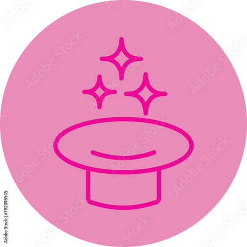 Witchcraft Pink Line Circle Icon