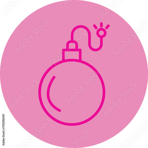 Bomb Pink Line Circle Icon