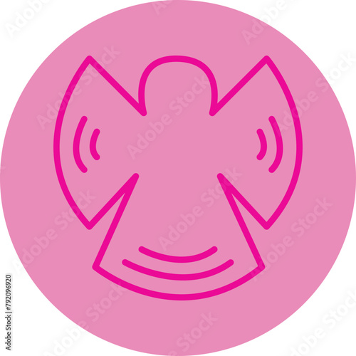 Angle Pink Line Circle Icon