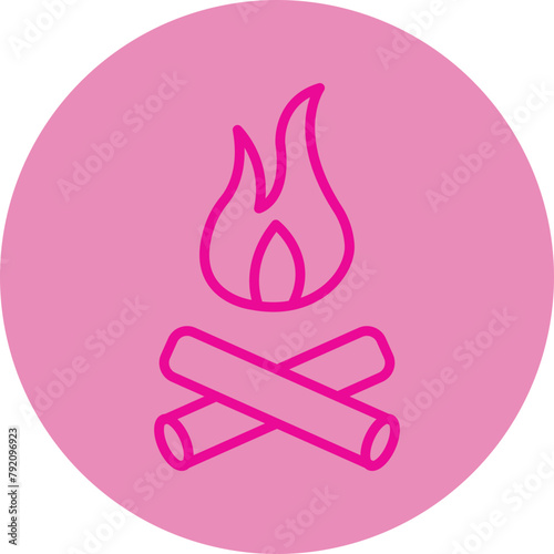Bonefire Pink Line Circle Icon