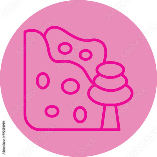 Avalanche Pink Line Circle Icon