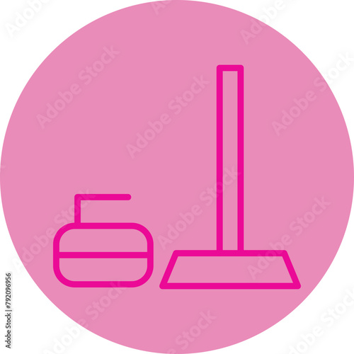 Curling Pink Line Circle Icon