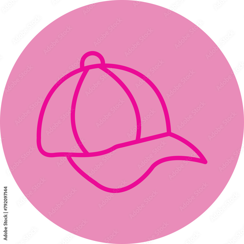 Baseball cap Pink Line Circle Icon