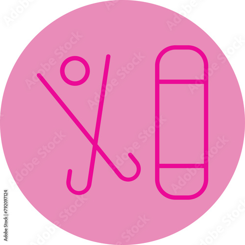 Sport equipment Pink Line Circle Icon