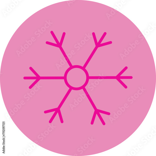 Snowy Pink Line Circle Icon