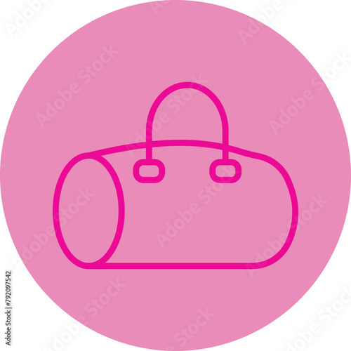 Duffle Bag Pink Line Circle Icon