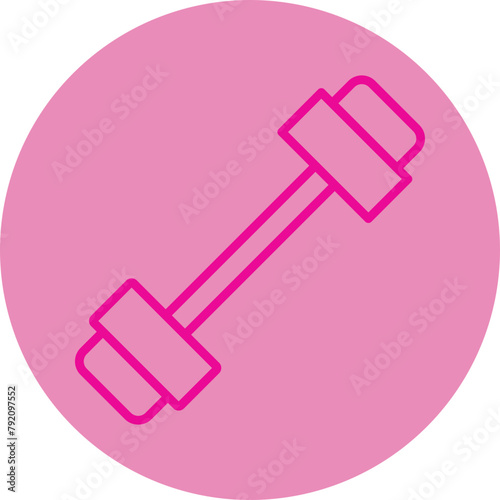 Crossfit Pink Line Circle Icon