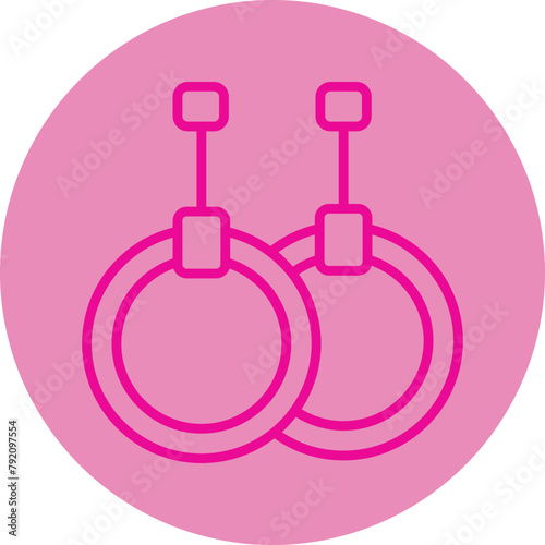 Gymnastic Rings Pink Line Circle Icon