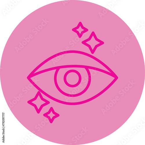 Ophthalmologist Pink Line Circle Icon