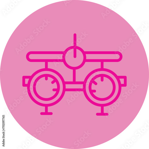 Optometrist Pink Line Circle Icon