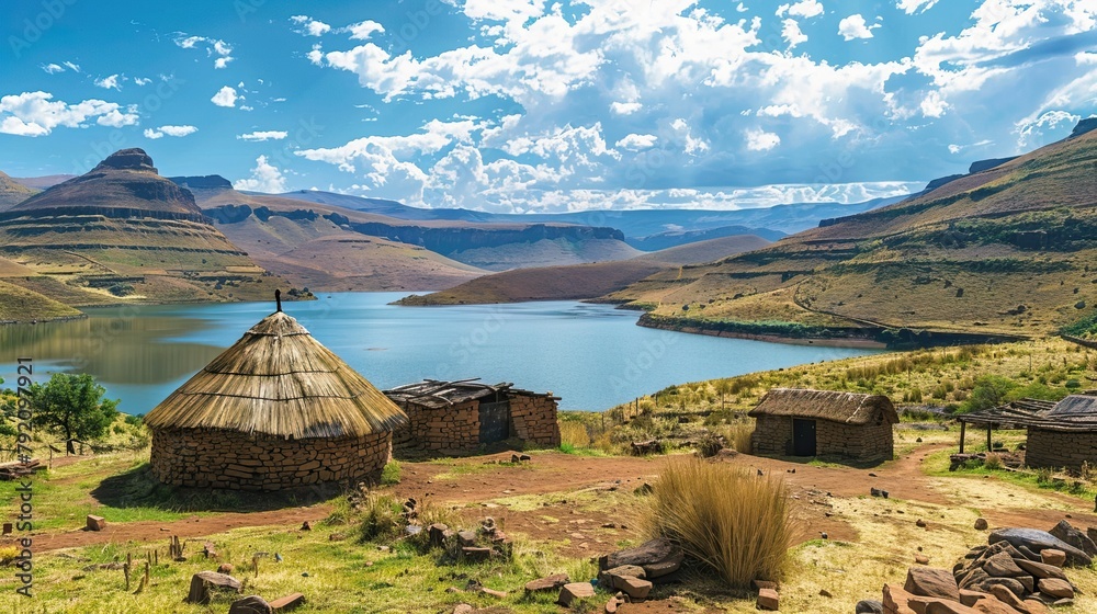 Foto De Lesotho Traditional Hut House Homes In Lesotho Village In Foto De Lesotho Traditional Hut House Homes In Lesotho Village In