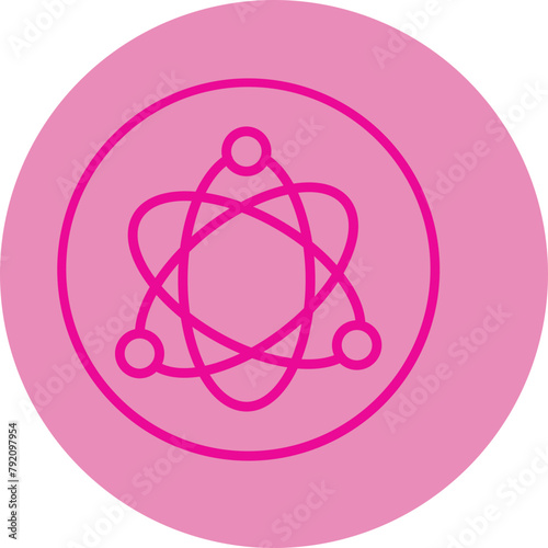 Science Fiction Pink Line Circle Icon