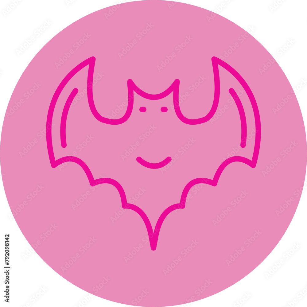 Bat Sign Pink Line Circle Icon Bat Sign Pink Line Circle Icon