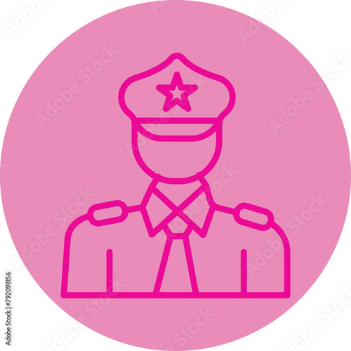 Police Pink Line Circle Icon