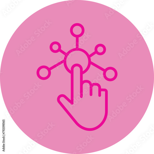 Interactive Pink Line Circle Icon