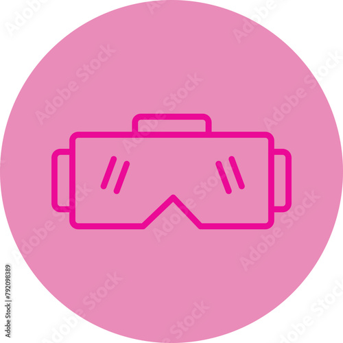 Stereoscopic Pink Line Circle Icon
